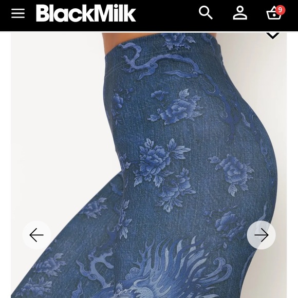 Blackmilk “DRAGON RISING DENIM HWMF LEGGINGS - LIMITED” Size Medium M NWT - Picture 3 of 16